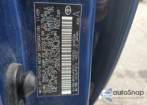 2010 Toyota Prius z USA, uszkodzony, nr VIN JTDKN3DU7A0096879